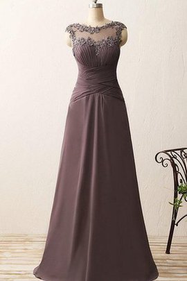 Spitze Normale Taille Knielanges Brautjungfernkleid mit Plissierungen aus Chiffon