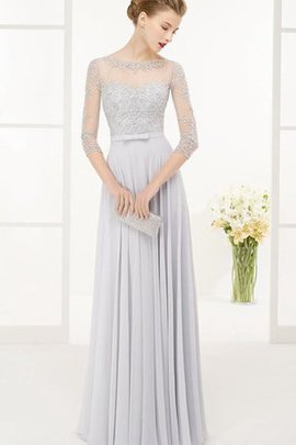 Plissiertes Chiffon Bescheidenes Ballkleid mit Schleife mit Gürtel