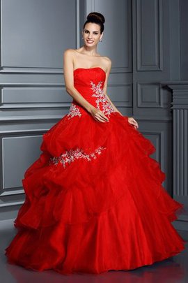 Organza Duchesse-Linie Bodenlanges Partykleid mit Empire Taille ohne Ärmeln