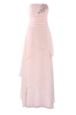 A-Line Normale Taille Chiffon Knöchellanges Modern Abendkleid mit Kristall Blumenbrosche