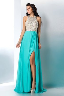 A Linie Prinzessin Schaufel-Ausschnitt Normale Taille Ballkleid aus Chiffon