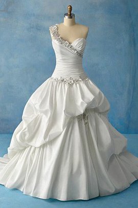 Halle Duchesse-Linie Bodenlanges Elegantes Brautkleid mit Einem Schulter