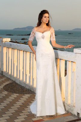 Empire Taille Beach Stil Sittsames Bodenlanges Brautkleid mit Applikation