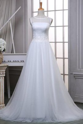 Tüll Satin Normale Taille Bodenlanges Sittsames Brautkleid