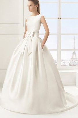 Satin Schick Romantisches Brautkleid mit Gürtel mit Knöpfen