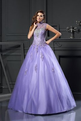 Duchesse-Linie Ärmelloses Bodenlanges Partykleid mit Empire Taille mit Applikation