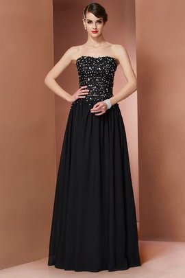 Perlenbesetztes A Linie Normale Taille Anständiges Ballkleid aus Chiffon