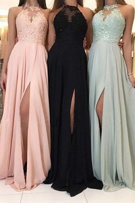 Prinzessin Blendend Chiffon A-Linie Ballkleid ohne Ärmeln mit Applikation