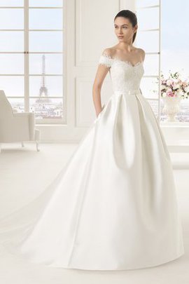 Schulterfrei Klassisches Ärmelloses Satin Duchesse-Linie Brautkleid