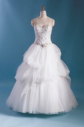 A-Line Halle Knöchellanges Brautkleid mit Rücken Schnürung mit Herz-Ausschnitt