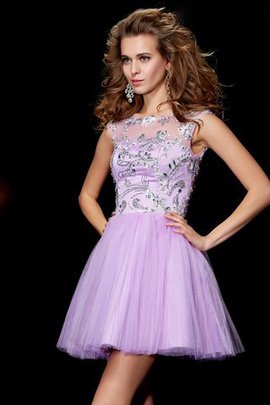 A Linie Normale Taille Prinzessin Abiballkleid aus Satin mit Perlen