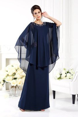 Chiffon 3 /4 Länge Ärmeln A-Line Normale Taille Bodenlanges Brautmutterkleid