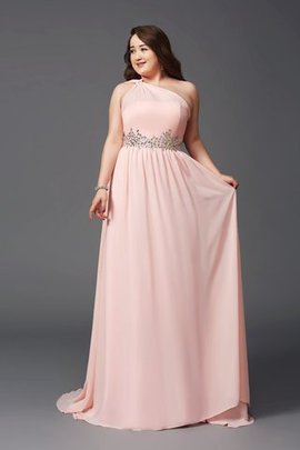 Ärmelloses A Linie Reißverschluss Prinzessin Chiffon Ballkleid