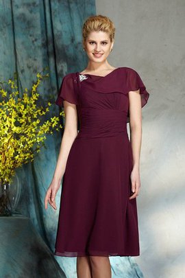 Reißverschluss Chiffon Prinzessin Normale Taille Halbe Ärmeln Brautmutterkleid