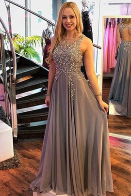 Prinzessin A Linie Chaming Bodenlanges Abschlusskleid mit Applikation ohne Ärmeln