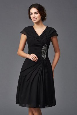 Ärmelloses Chiffon Reißverschluss Mini Knielanges Brautmutterkleid