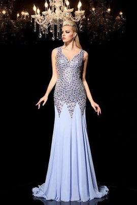 Normale Taille Enganliegendes Ärmelloses Chiffon Breiter Träger Ballkleid