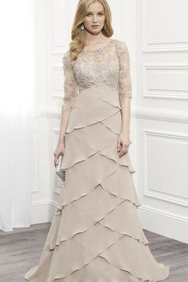 Schaufel-Ausschnitt Extravagantes Formelles Ballkleid aus Chiffon mit Kreuz