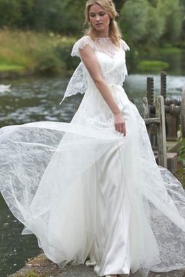 Etui Kurze Ärmeln Natürliche Taile Juwel Ausschnitt Schlichtes Brautkleid
