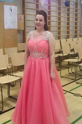 Prinzessin A Linie Bodenlanges Ballkleid für Mollige aus Chiffon