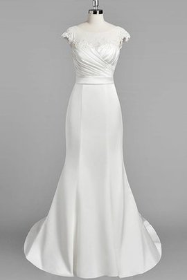 Strand Meerjungfrau Satin Kurze Ärmeln Normale Taille Brautkleid