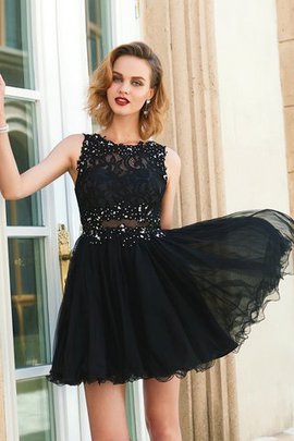 A Linie Normale Taille Prinzessin Mini Cocktailkleid ohne Ärmeln