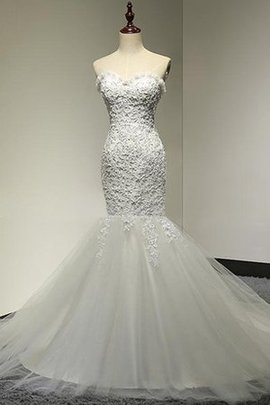 Tüll Normale Taille Ausgefallenes Formelles Brautkleid mit Rücken Schnürung