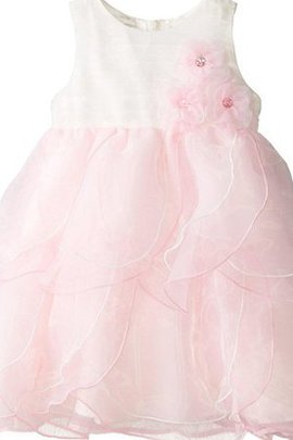 Tüll Geschichtes Organza Knöchellanges Blumenmädchenkleid mit Blume