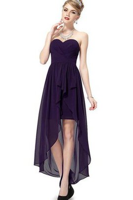 A Linie Chiffon Ärmelloses Natürliche Taile Abschlusskleid mit Plissierungen