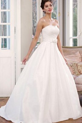 Satin Bodenlanges Extravagantes Brautkleid mit Schmetterlingsknoten mit Applike