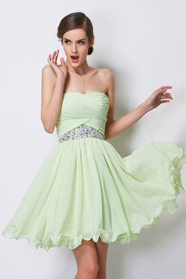 Ärmelloses A-Linie Normale Taille Abiballkleid mit Perlen aus Chiffon