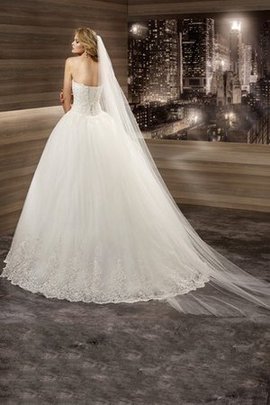 Tüll Duchesse-Linie Luxus Brautkleid ohne Ärmeln mit Rücken Schnürung