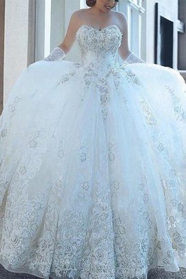Empire Taille Tüll Blendend Kathedral Schleppe Brautkleid ohne Ärmeln mit Applikation