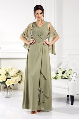 Plissiertes Drapiertes Bodenlanges Brautmutterkleid mit Reißverschluss aus Chiffon