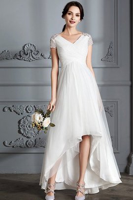 A-Line Normale Taille Tüll Prinzessin Rocklänge-asymmetrisches Brautkleid