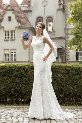 Etui Ärmellos Sweep Train Juwel Ausschnitt Luxus Brautkleid