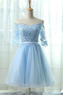 A Linie Organza Tüll Abschlusskleid mit Applike aus Spitze