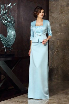 Empire Taille Reißverschluss Satin Enges Bodenlanges Brautmutterkleid