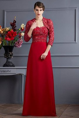 A-Line Herz-Ausschnitt Ärmelloses Brautmutterkleid mit Empire Taille aus Chiffon