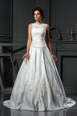 Reißverschluss Hoher Kragen Prinzessin Ärmellos Anständiges Brautkleid