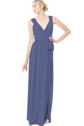 Chiffon Vorne Geschlitztes Ärmellos Sexy Brautjungfernkleid