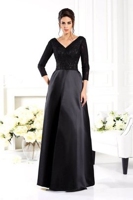 Satin Prinzessin Reißverschluss Empire Taille V-Ausschnitt Brautmutterkleid