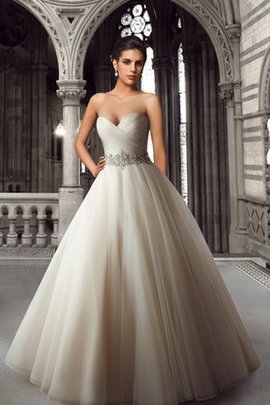 Trägerlos Herz-Ausschnitt Natürliche Taile Organza Sexy Brautkleid