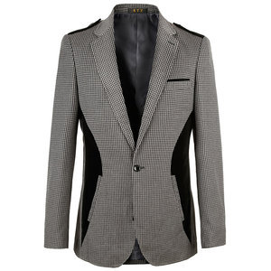 Blazer Slim Fit Casual Polyester Grau Frühling Für Männer