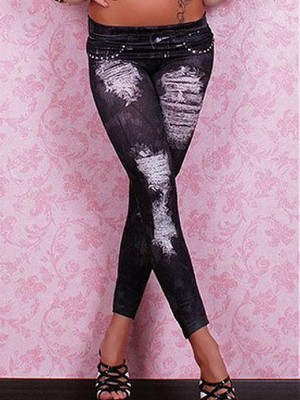 Elasthan Polyester Heiß Bateau Frauen-Leggings Club Kleider - Bild 1