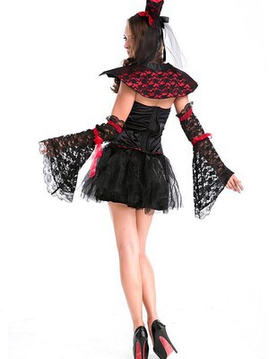 Vampir Set Schwarz Halloween Cosplay & Kostüme - Bild 2