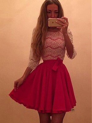 Skater Kleid Spitze Polyester Rock Erwachsene Elasthan Club Kleider - Bild 1