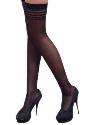 Knie Sockings Sexy Schwarz Fabelhaft Strumpfhalter - Bild 2