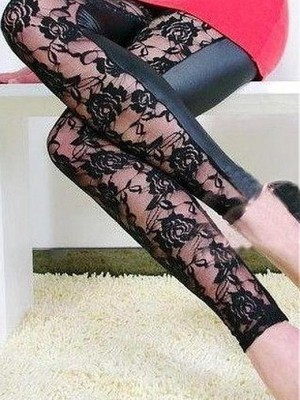 Elasthan Frauen-Leggings Hohl Polyester Heiß Club Kleider - Bild 1