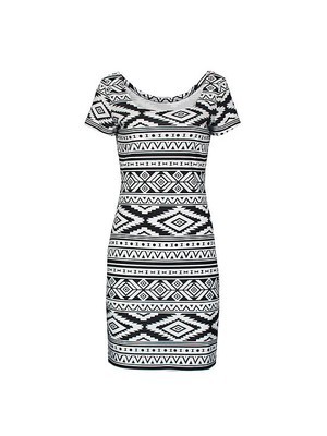 Elasthan Drucken Mini Kleid Bodycon Polyester Club Kleider - Bild 2